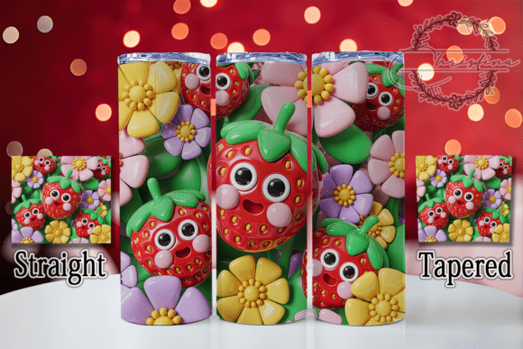 3D Cute Strawberry Tumbler