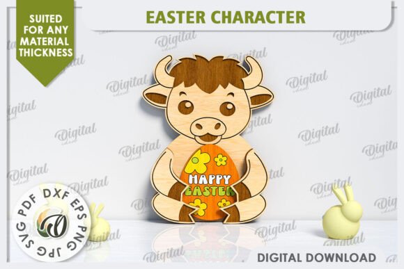 3D Easter Bull Laser Cut. Easter Decor: A Creative and Practical Solution for Modern Designers