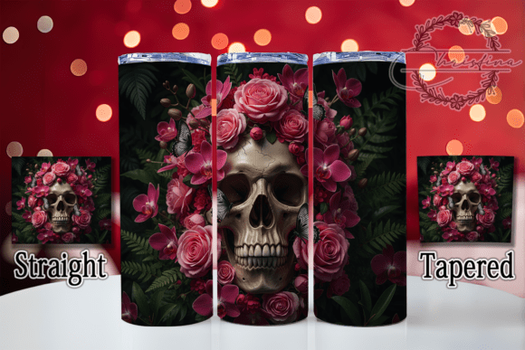 3D Floral Butterfly Gothic Skull Tumbler: A Unique Design for Creative Projects