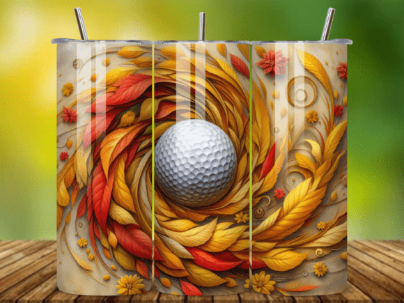 3D Golf Ball 20oz Tumbler Wrap V.17