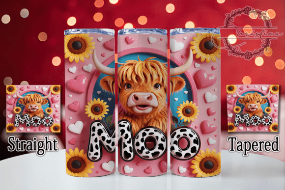 3D Highland Cow Tumbler: Stylish Drinkware Design