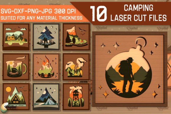 3D Layered Camping Laser Cut Bundle: A Creative Tool for Digital Designers