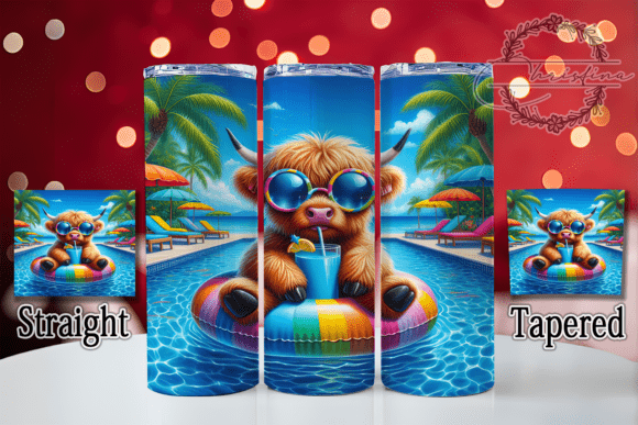 3D Poolside Highland Cow Tumbler: A Creative Addition for Drinkware Projects