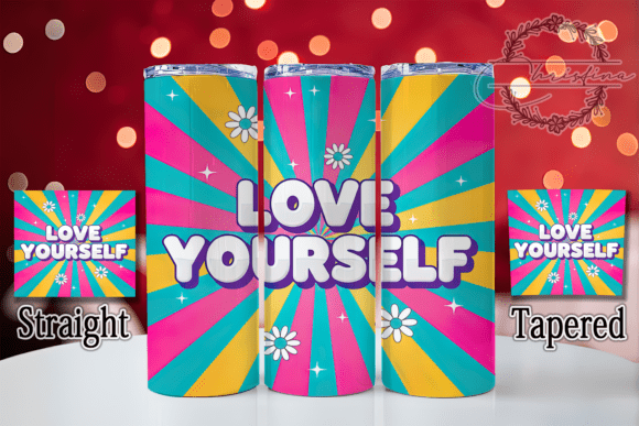 3D Puffy Love Yourself Tumbler