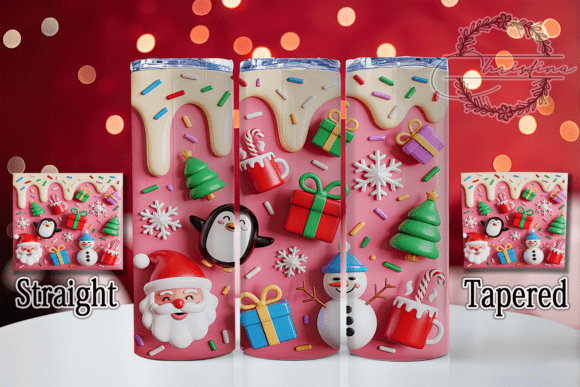 3D Retro Pink Christmas Tumbler: A Stylish Addition to Your Drinkware Projects