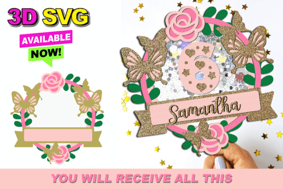 Butterfly Shaker Cake Topper 3D SVG