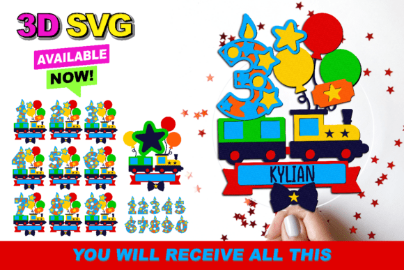 Circus Train Numbers Topper 3D SVG: A Versatile Design Asset for Creators