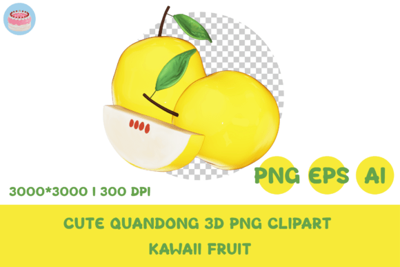 Cute Quandong 3D PNG Clipart Kawaii: A Cutesy Addition to Your Creative Projects