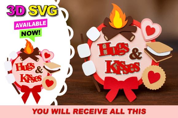 Hugs and Kisses Shaker Topper 3D SVG: A Creative Tool for Every Occasion