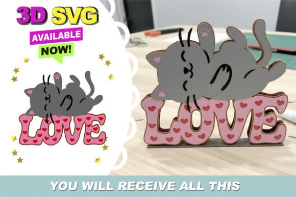Love Cats Cake Topper 3D SVG: A Creative Powerhouse for Digital Crafting
