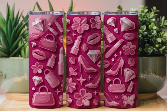 Pink Glamour 3D Art 20oz Tumbler Wrap: A Versatile Design for Creative Expression