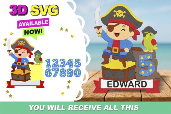 Pirate Cake Topper 3D SVG: A Versatile Digital Design for Creative Projects