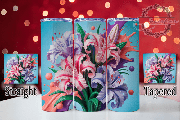 Vibrant 3D Floral Tumbler: A Creative Solution for Drinkware Design
